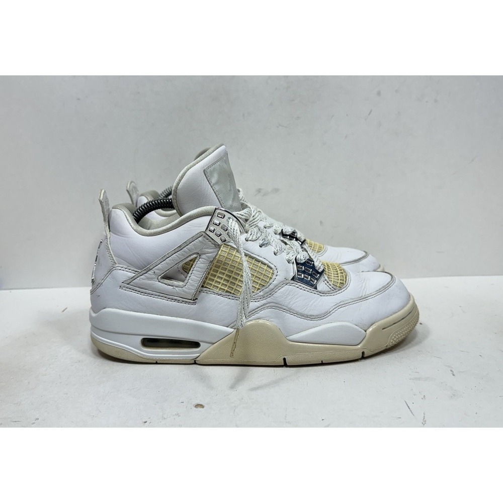 Air Jordan 4 Retro Men's Sz 8 Pure Money 2017 White Sneakers 308497-100